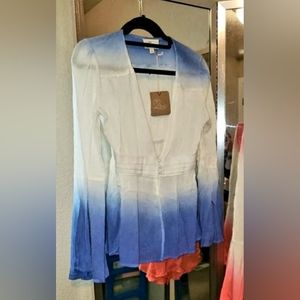 Ombre Cream and Blue Top